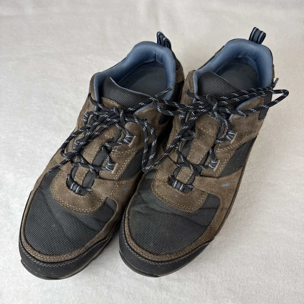 L.L. BEAN Men's 12 Wide Trail TEK Hiking Shoes, Sneakers Brown/Blue Suede EUC